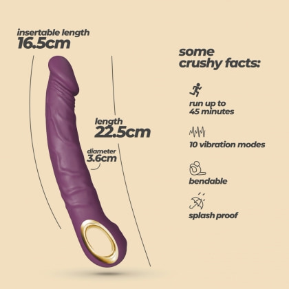 Crushious Magnus Viola Vibrator Realist Reîncărcabil Mov