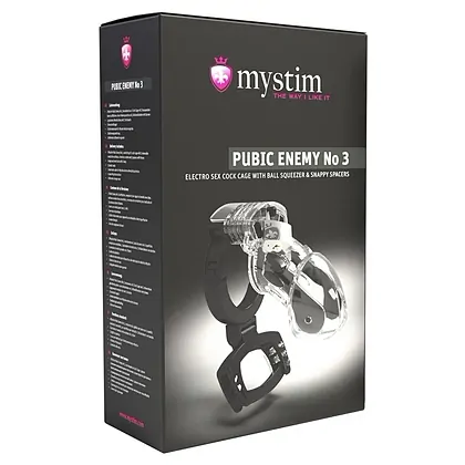 Cusca de Castitate Cu Electrostimulare Enemy No. 3 Transparent