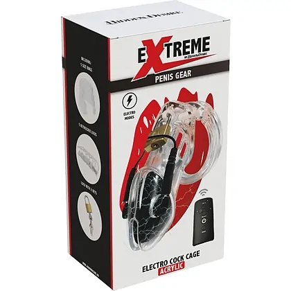 Cușcă Penis Electrică Discretă cu Telecomandă Transparent