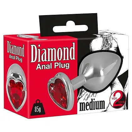 Diamond Anal Plug Medium Argintiu