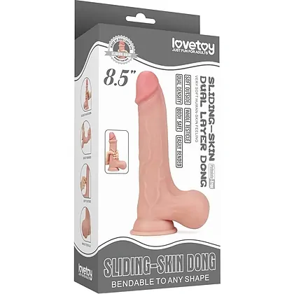 Dildo 22 cm Sliding Skin Dual-Layer – Textură Realistă