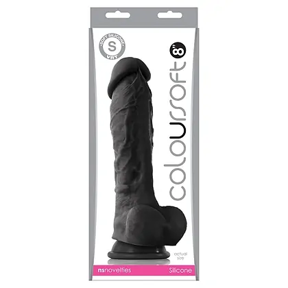 Dildo Colour Soft 8 Inch Negru