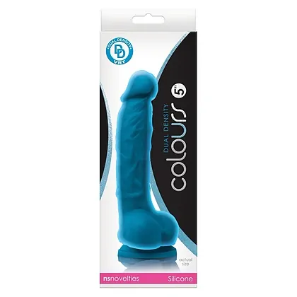 Dildo Colours Dual Density 5inch Albastru