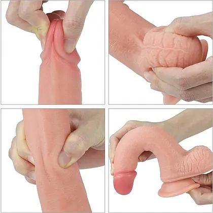 Dildo cu Ventuză Dual Layered
