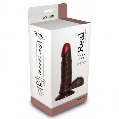 Dildo cu ventuză Real Rapture 16.5 cm Maro