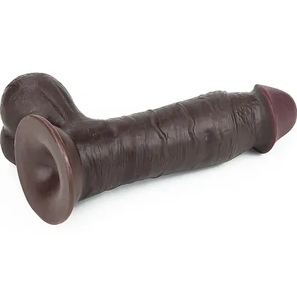 Dildo cu Ventuză Sliding Skin Dual Layer Dong Maro