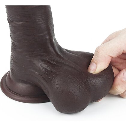 Dildo cu Ventuză Sliding Skin Dual Layer Dong Maro