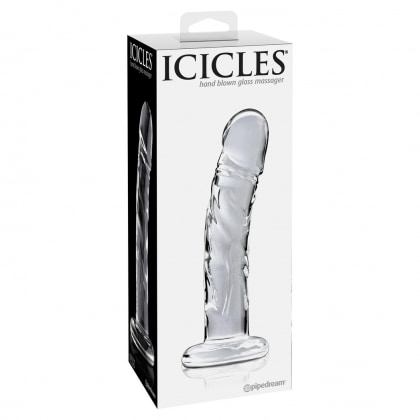 Dildo de Sticlă Icicles No 62 Transparent 18cm