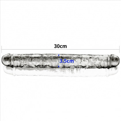 Dildo Dublu 30cm Flawless Transparent