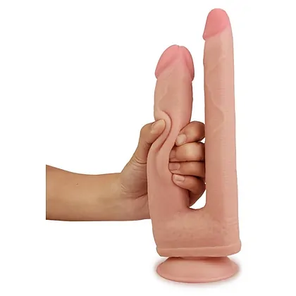 Dildo Dublu Cu Ventuză Skinlike Soft