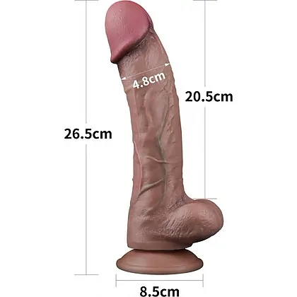 Dildo Dublu-strat din Silicon Platinum 26,5 cm Flesh