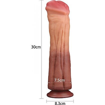 Dildo Dublu Strat Lovetoy 30cm, Ventuză Puternică