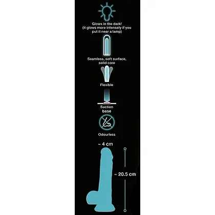 Dildo Glow în the Dark Transparent
