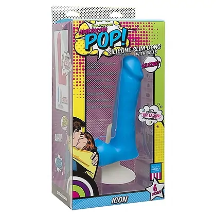 Dildo Icon Slim Doc Johnson Albastru