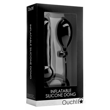 Dildo Inflatable Silicone 15.7cm Negru