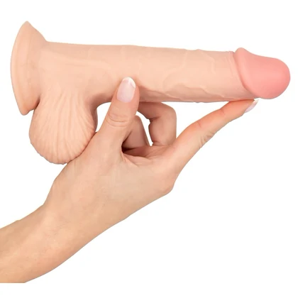 Dildo Nature Skin 18.7 cm cu Piele Mobilă și Ventuză