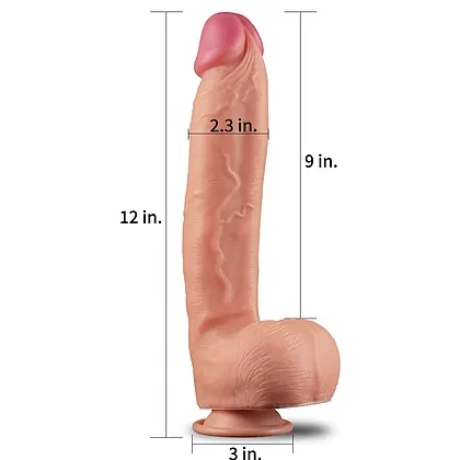 Dildo Realistic 30cm Dual Layered Platinum
