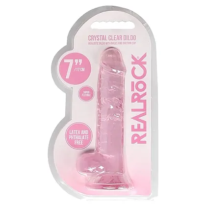 Dildo Realistic Cu Testicule 19cm Roz