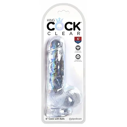 Dildo Realistic Cu Testicule Transparent