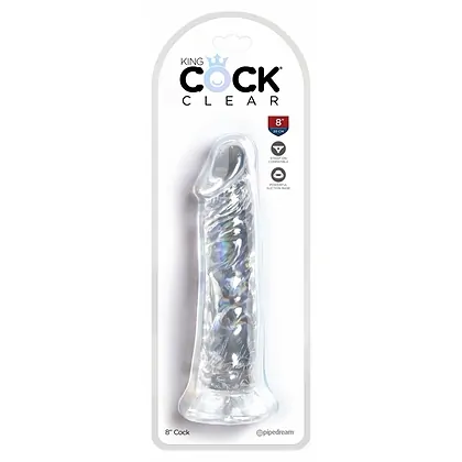 Dildo Realistic King Penis 8 Inch Transparent