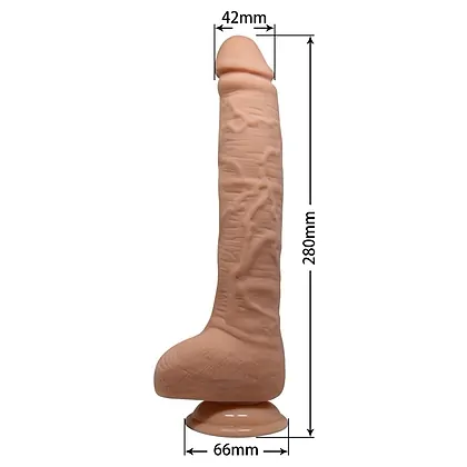 Dildo Vibrant Realist cu Ventuza Material TPR