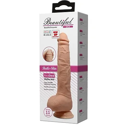 Dildo Vibrant Realist cu Ventuza Material TPR