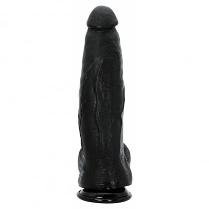 Dong XXL 32 cm Negru – Dildo Realist PVC cu Bază Largă