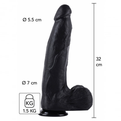 Dong XXL 32 cm Negru – Dildo Realist PVC cu Bază Largă