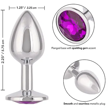 Dop Anal Jewel Mic cu Cristal Ametist, Elegant Argintiu