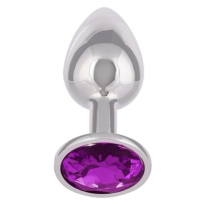 Dop Anal Jewel Mic cu Cristal Ametist, Elegant Argintiu