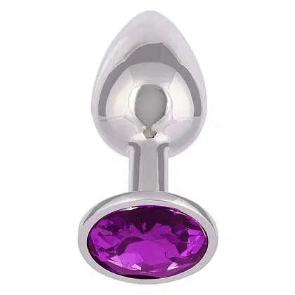 Dop Anal Jewel Mic cu Cristal Ametist, Elegant Argintiu