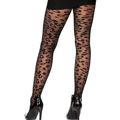 Dresuri Leg Avenue Leopard Pantyhose Negru XS-L