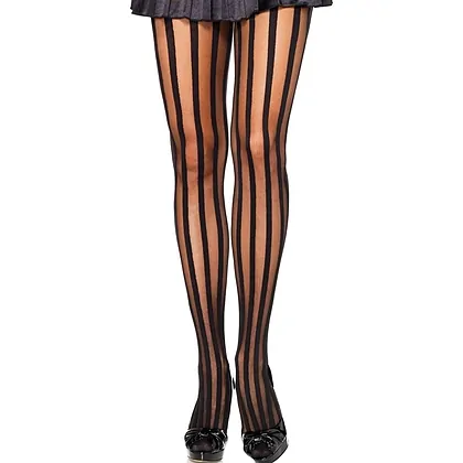 Dresuri Leg Avenue Vertical Stripe Pantyhose Negru XS-L