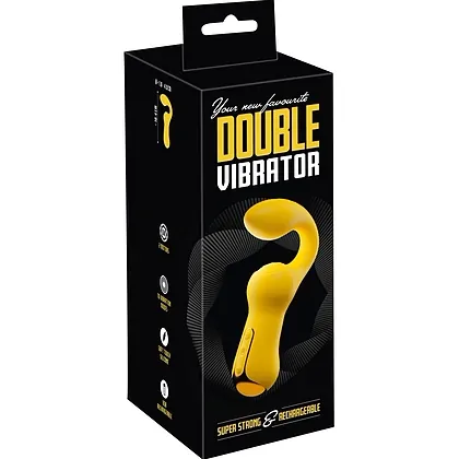 Dublu Vibrator curbat – 2 Motoare, 10 Moduri, Reîncărcabil Galben