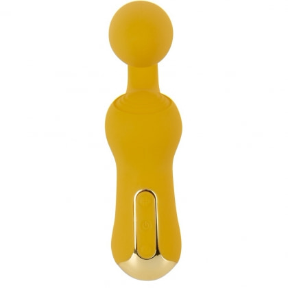 Dublu Vibrator curbat – 2 Motoare, 10 Moduri, Reîncărcabil Galben