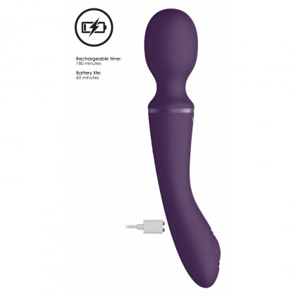 Vibrator Clitoridian Enora cu Două Motoare de 22 cm Mov