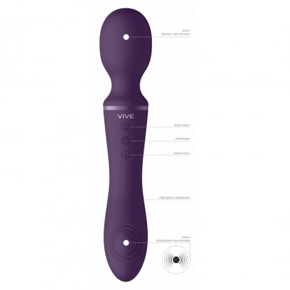 Vibrator Clitoridian Enora cu Două Motoare de 22 cm Mov