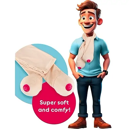 Eșarfă Haiosă cu Două Forme De Sân, Bej Pufos