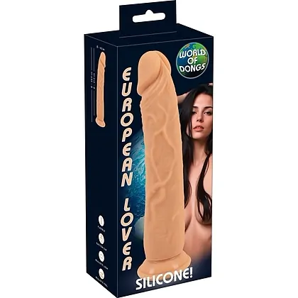 European Lover silicone — Dildo Realist 23 cm, Ventuză