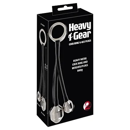 Heavy Gear – Inel Penian Metalic cu 2 Pluguri 31 cm Argintiu