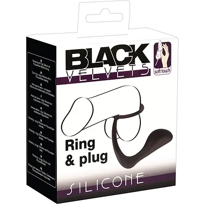 Inel Combo Velvets Ring And Plug Negru