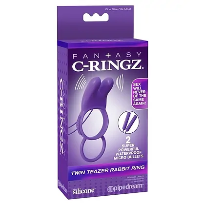Inel Cu Vibrații Twin Teazer Rabbit Mov