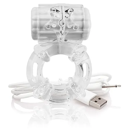 Inel Erecție Vibrații Reîncărcabil The Screaming O Transparent