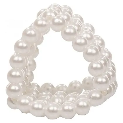 Inel Pearl Stroker Beads Small Alb