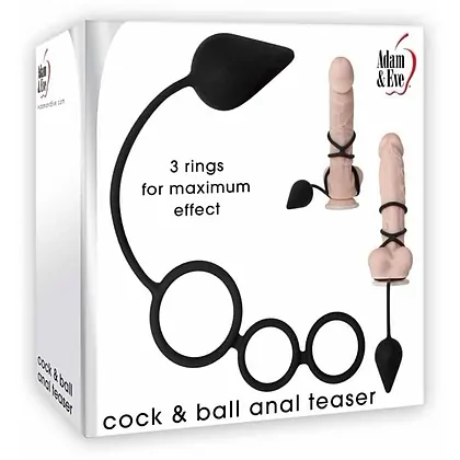 Inel Penis Ball Anal Teaser Negru