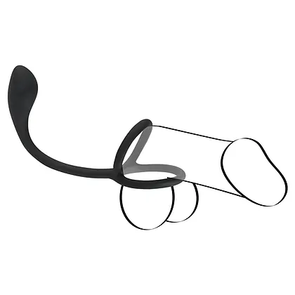 Inel Penis Black Velvets 3 În 1 Negru