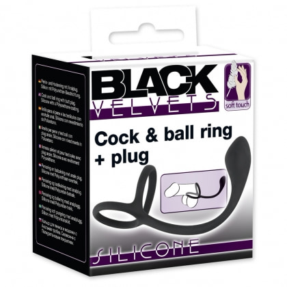 Inel Penis Black Velvets 3 În 1 Negru