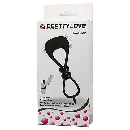 Inel Penis Cu Vibrații Pretty Love Locker Negru