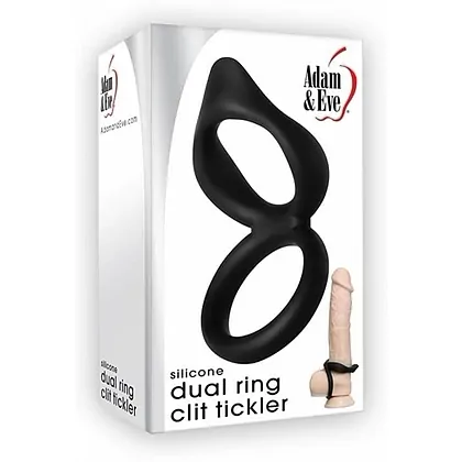 Inel Penis Dual Ring Clitoris Tickler Negru