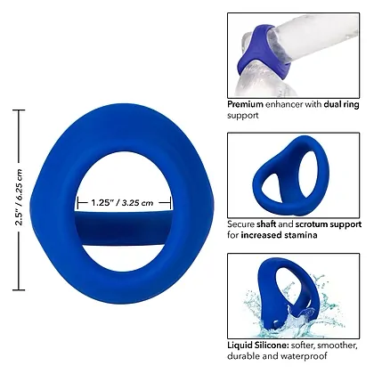 Inel Penis Penis Ball Dual Ring Albastru